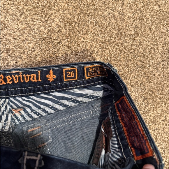Rock Revival Denim with Orange Accents - Picture 2 of 3